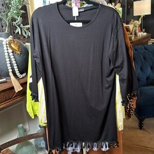 Milan Kiss Tassel Trim Tee Shirt Dress